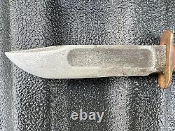 Vintage 5 Blade Marbles Gladstone Michigan USA Fixed Blade Knife + KABAR Sheath