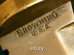 Vintage'60-70s Browning USA 4518 Hunting Skinning Bowie Knife Knives Old Sheath