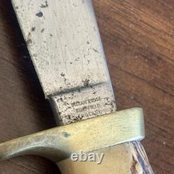 Vintage 60's Sheffield England Stag Hunting Knife Indian Ridge Fixed Blade