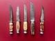 Vintage 60s 70s Globemaster Faux Antler Fixed Bade Knife Lot