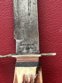 Vintage 60s 70s Globemaster Faux Antler Fixed Bade Knife Lot