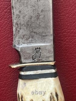 Vintage 60s 70s Globemaster Faux Antler Fixed Bade Knife Lot