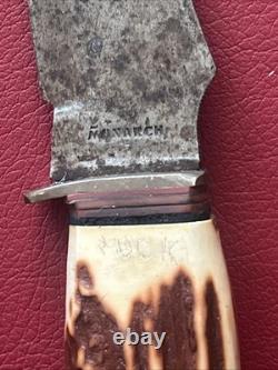 Vintage 60s 70s Globemaster Faux Antler Fixed Bade Knife Lot