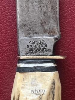 Vintage 60s 70s Globemaster Faux Antler Fixed Bade Knife Lot