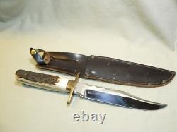 Vintage A. Wright & Son Sheffield England Fixed Blade Hunting Knife withSheath