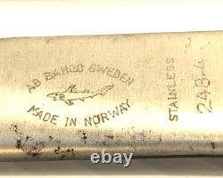 Vintage AB BAHCO SWEDEN Hunting Fishing Knife & Sheath Norway 248-4