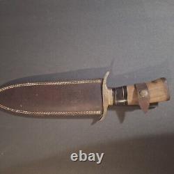 Vintage AC Michaels Hunting Knife With Custom Sheath