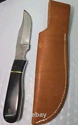 Vintage ANZA 8 FIXED BLADE KNIFE 4.25 Clip Point BLADE With Leather Sheath