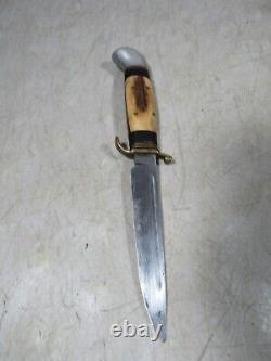 Vintage/Antique P Holmberg Eskilstuna Sweden Stainless Bone Handle Hunting Knife