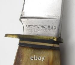 Vintage Anton Wingen Jr Othello Hunting Knife Stag Handle Solingen Germany