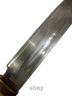 Vintage B. Svoboda Solingen Germany Bowie Knife Stag Handle + Leather Sheath