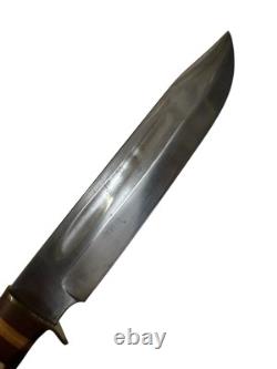 Vintage B. Svoboda Solingen Germany Bowie Knife Stag Handle + Leather Sheath