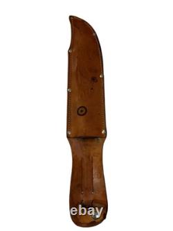 Vintage B. Svoboda Solingen Germany Bowie Knife Stag Handle + Leather Sheath