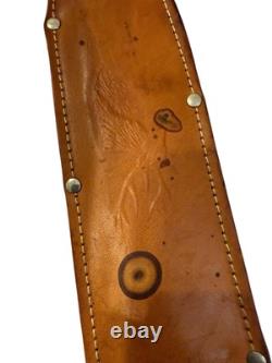 Vintage B. Svoboda Solingen Germany Bowie Knife Stag Handle + Leather Sheath