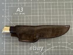 Vintage BROWNING 4018'Bird and Trout' 9 Fixed Blade Knife with Leather Sheath