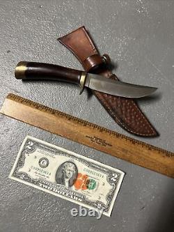 Vintage BROWNING Fixed Blade Knife Model 40181 With Sheath Sportsman Hunting USA