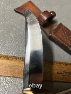 Vintage BROWNING Fixed Blade Knife Model 40181 With Sheath Sportsman Hunting USA