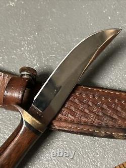 Vintage BROWNING Fixed Blade Knife Model 40181 With Sheath Sportsman Hunting USA