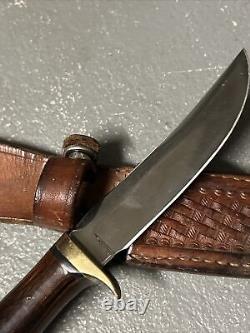 Vintage BROWNING Fixed Blade Knife Model 40181 With Sheath Sportsman Hunting USA