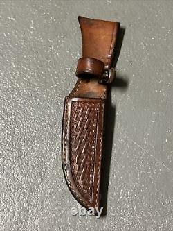 Vintage BROWNING Fixed Blade Knife Model 40181 With Sheath Sportsman Hunting USA