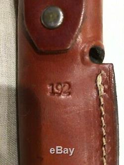 Vintage BUCK 162-C Hunting Knife Fixed Blade & Sheath - Beautiful Woodgrain