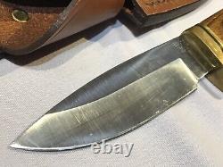 Vintage BUCK KNIVES 192 USA Fixed Blade Knife Vanguard Hunting with Leather Sheath