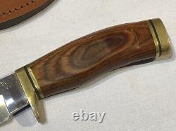 Vintage BUCK KNIVES 192 USA Fixed Blade Knife Vanguard Hunting with Leather Sheath