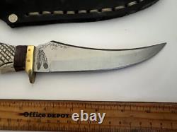 Vintage Bowie Knife Signed And Feathers Engraved With Silver Buffalo Nickel