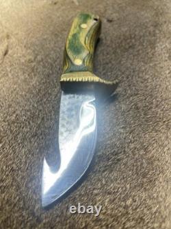 Vintage Bowie KnifeFull Tang Fixed Blade Guthook Starburst Wood Custom