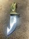 Vintage Bowie KnifeFull Tang Fixed Blade Guthook Starburst Wood Custom
