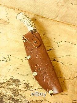 Vintage Bowie KnifeHoffritz Custom Stag Handle X7 With Custom Sheath