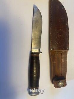 Vintage Boy Scout Bsa Leather Sheath & Marbles Gladstone Hunting Knife- Used