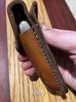 Vintage Browning 504 Seki Japan Made Stag 3 Blade Hunting Skinning Knife Sheath