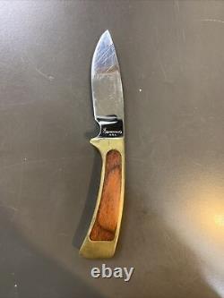 Vintage Browning Fixed Blade Knife With Leather Sheath USA Hunting