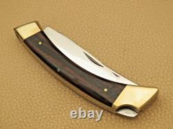 Vintage Browning Japan 503 Three-Blade Lockback Folding Knife with Sheath Unused