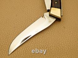 Vintage Browning Japan 503 Three-Blade Lockback Folding Knife with Sheath Unused