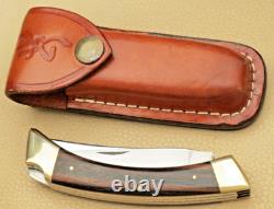 Vintage Browning Japan 503 Three-Blade Lockback Folding Knife with Sheath Unused
