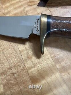 Vintage Browning Knives Model 4018 Sportsman's Hunting Knife with Sheath Nice