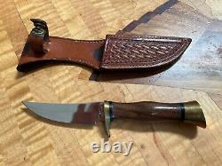 Vintage Browning Knives Model 4018 Sportsman's Hunting Knife with Sheath Nice