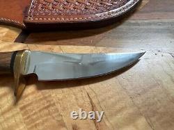 Vintage Browning Knives Model 4018 Sportsman's Hunting Knife with Sheath Nice