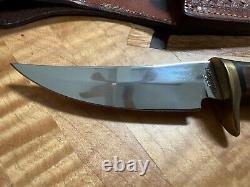 Vintage Browning Knives Model 4018 Sportsman's Hunting Knife with Sheath Nice