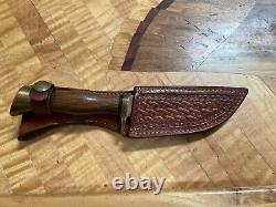 Vintage Browning Knives Model 4018 Sportsman's Hunting Knife with Sheath Nice