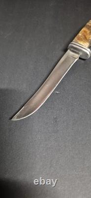 Vintage Buck 105 Pathfinder Hunting Knife Ram Horn Handle 1972-86