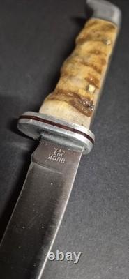 Vintage Buck 105 Pathfinder Hunting Knife Ram Horn Handle 1972-86