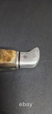 Vintage Buck 105 Pathfinder Hunting Knife Ram Horn Handle 1972-86