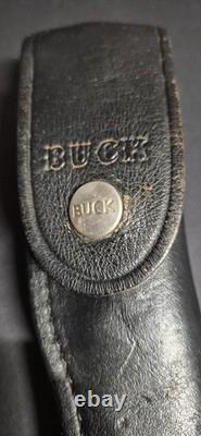 Vintage Buck 105 Pathfinder Hunting Knife Ram Horn Handle 1972-86