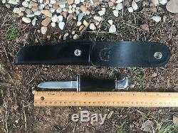 Vintage Buck 116 Caper Fixed Blade Knife With Fold Over Leather Sheath
