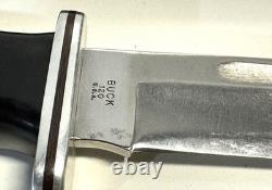 Vintage Buck 120 General Fixed Blade Hunting Knife With Leather Sheath