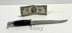Vintage Buck 120 General Fixed Blade Hunting Knife With Leather Sheath