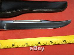 Vintage Buck 120 General Knife 2 Liner Blade Pre 1972 Flat Leather Sheath Clean